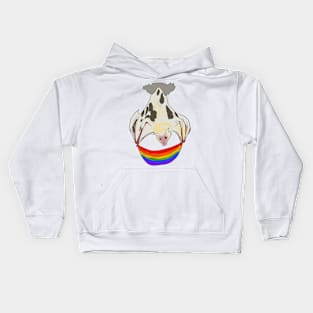 Pride Flag Vitiligo Bat Queer Pride Fruit Bat Rainbow Flag Kids Hoodie